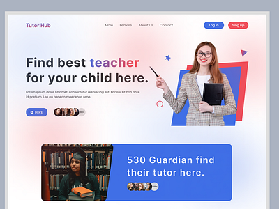 Tutor website landing page design