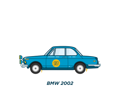 BMW 2002 - 1966 Rally Look 2d animation animation car car illustration daily ui illustration vector