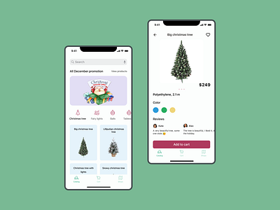 Design app christmas shop. app design ui ux