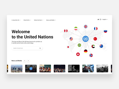 United Nations Light-Themed Concept Design concept ui user interface web design website design