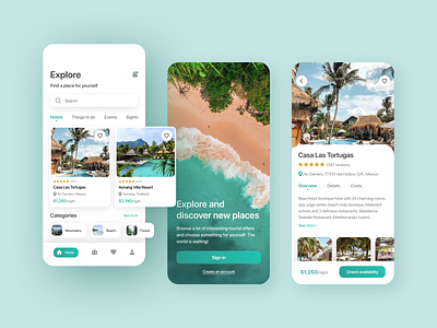 Travel App - Discover new places app app concept design explore glamping hotels mobile tourist app travel travel app trip planner ui
