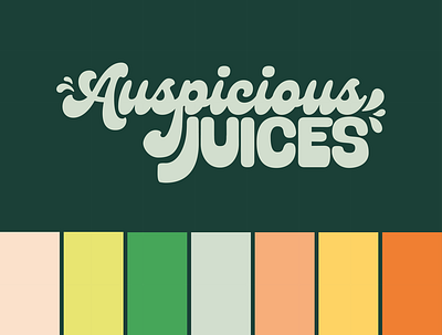 Auspicious Juices - Color Scheme branding color denver design drink fruit green juicery juices orange scheme typography