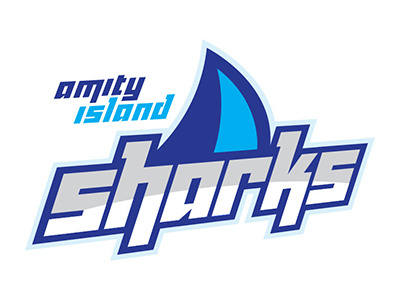 Amity Island Sharks Logo branding graphic design logo design logo mark