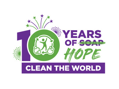 Clean the World celebrates 10 years of service branding graphic design logo logo design logo mark logomark vector