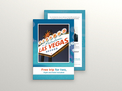 Las Vegas Postcard blue custom design las vegas postcard red