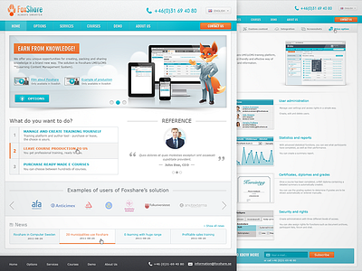 Learning Management System - Website blue design fox learning management system lms orange site web design