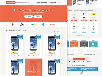 WhatPhone Redesign design landing page orange phone deals simple site splash page ui website