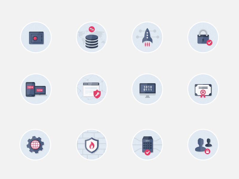 Security Flat Icons Pack encryption icons flat circle illustration flat icons safe server certificate authentication firewalls deployment