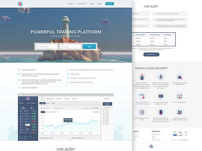 Trading Platform Website bitcoin clean design icons site trading ui website