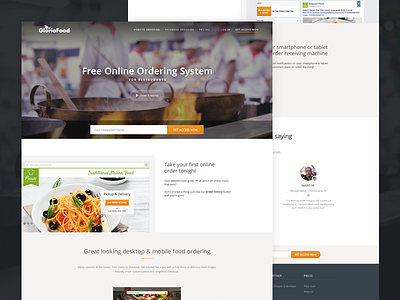 Website for a food ordering system