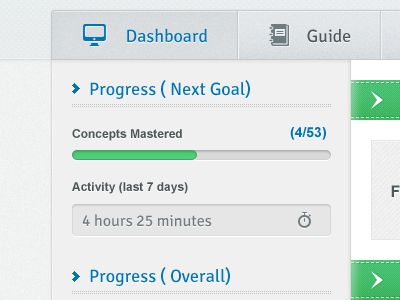 Dashboard - sidebar stats admin blue design green interface navigation progress bars sidebar stats ui