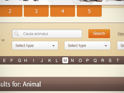 Advanced Search input orange pet store search animal search input search pet tabs web ui website search