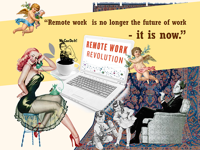 Collage on the topic: "Remote work" adobe photoshop collage design graphic design illustration poster remote work ui