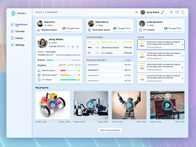 Dashboard for Schoolchildren EdTech School