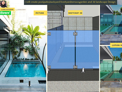 Swimming Pool 3d modeling ,Rendering backyarddesign frontyarddesign gardening interiordesign landscapedesign lumion patiodesign pooldesign sketchup vray
