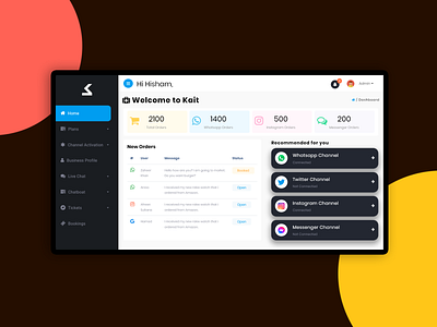 Cool Dashboard - KAIT branding cool dashboard dark dashboard dark theme dark website dashboard design figma photoshop responsive responsive desdign responsive design saas dashboard ui ux