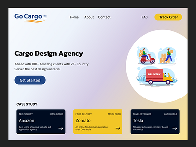 Go Cargo | A Supply chain provider branding cargo landing page cargo website cool cargo website front end development go cargo interaction design landing page page motion graphics ui uiux design user interface design ux research and ux design website mobile design website design