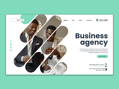 Businesses Agency Landing Page design landing page typography ui
