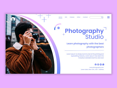 Photography Studio Landing Page app branding design icon illustration logo typography ui ux vector