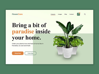 FlowerCare Landing Page app branding design icon illustration landing page logo typography ui ux vector