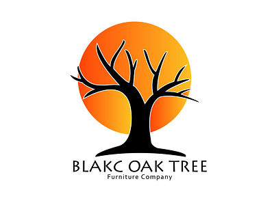 Black Oak Tree branding design icon illustration logo vector