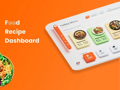 3D- Food Recipe Dashboard 3d branding dashboarddesign figma fooddashboard foodui ui