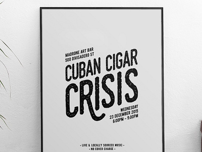 Cuban Cigar Crisis Live! gig flyer print promo