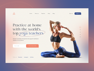 Yoga website concept design ui website yoga