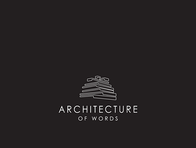 Logo for architecture of words. architecture catchy clever conversion genius genius idea hidden meaning hidden message meaningful memorable monochrome original quotes remarkable logo smart stand out subliminal unforgettable words