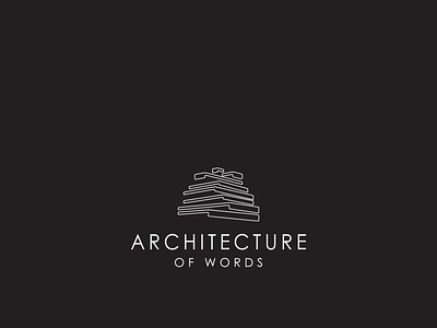 Logo for architecture of words. architecture catchy clever conversion genius genius idea hidden meaning hidden message meaningful memorable monochrome original quotes remarkable logo smart stand out subliminal unforgettable words