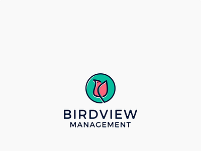 Logo for BRIDVIEW MANAGEMENT (investment firm) abstract accounting bird catchy clever design financial flower genius genius idea hidden message logo management memorable minimal monogram private equity venture capital