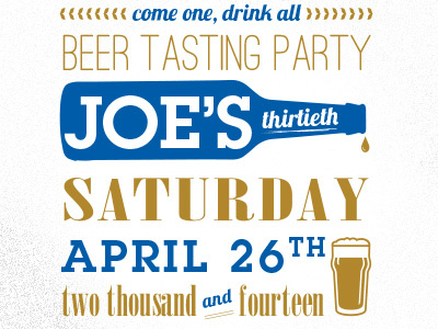 invite text 30 beer birthday blue and gold invite text typography