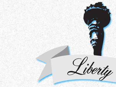 liberty logo one banner liberty logo script shadow statue