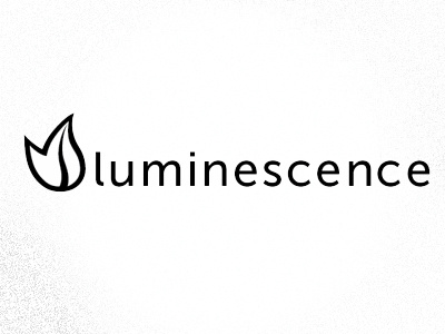 luminescence two leaf logo unused concept