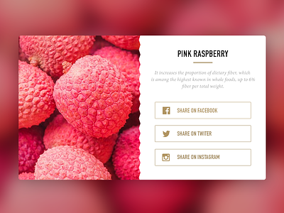Daily UI - Social Share - 010 daily facebook fruit modal product share social share twitter ui ux
