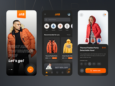 JAB Streetwear: Fashion Store App (Dark Mode)