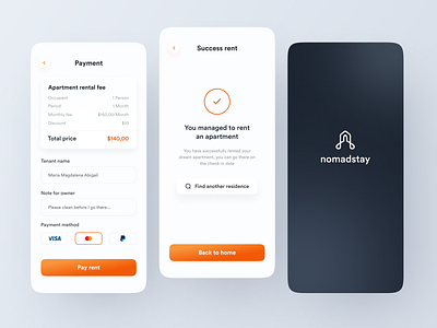 Nomadstay app branding design icon illustration logo typography ui ux vector