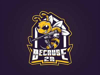 Angry Bee Mascot Logo