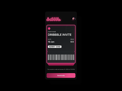 Dibbble Invite design invite minimal mobile ui ui