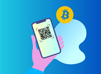 Blockchain QR Scan animation graphic design illustration ui