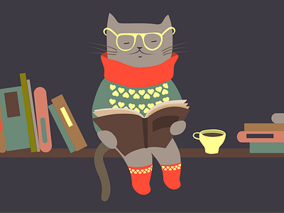 Cats reading books