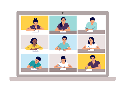 Online Meeting animation graphic design illustration ui