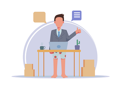 Enjoy Work From Home (WFH) animation graphic design illustration ui