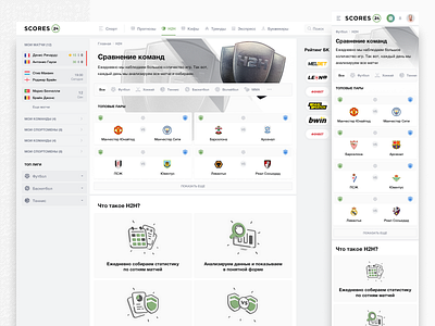 Scores24: Teams Comparison Main Page basketball compare feed football h2h hockey illustrations interface league mma soccer sport feed sport interface sportbook sports h2h statistics teams tennis vs web