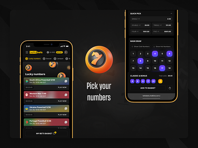 Bettabets: Pick your numbers 3d bet games bettabets betting gambling jackpots lottery lucky numbers soccer ui ux