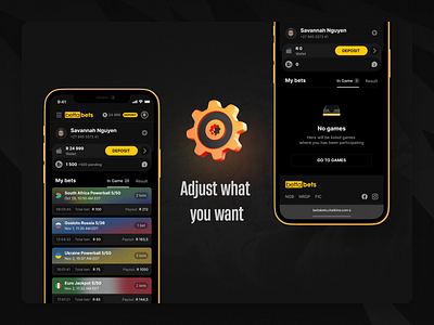 Bettabets: Adjust what you want 3d bettabets betting design empty gambling jacpots lottery lucky numbers profile settings soccer ui ux