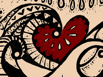 detail of the "heart is a heart is a heart" series illustration person personal