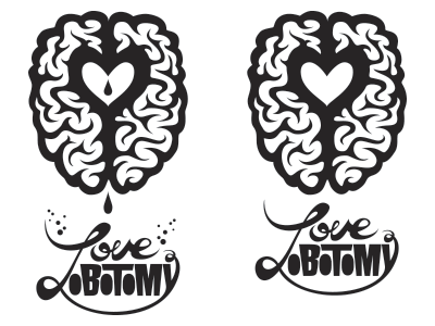 love lobotomy logo - revised branding hand lettering lettering logo love vector