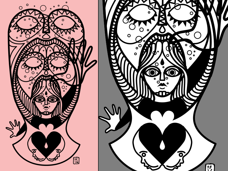losing my mind? vector illustration drawing person personal art love