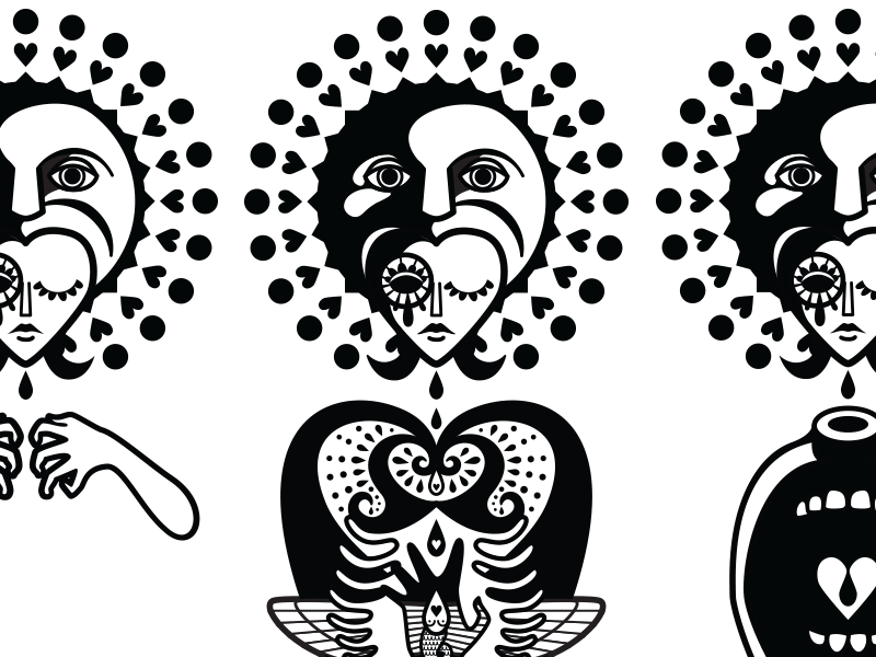 Triptych - WIP vector illustration drawing doodle love person personal art